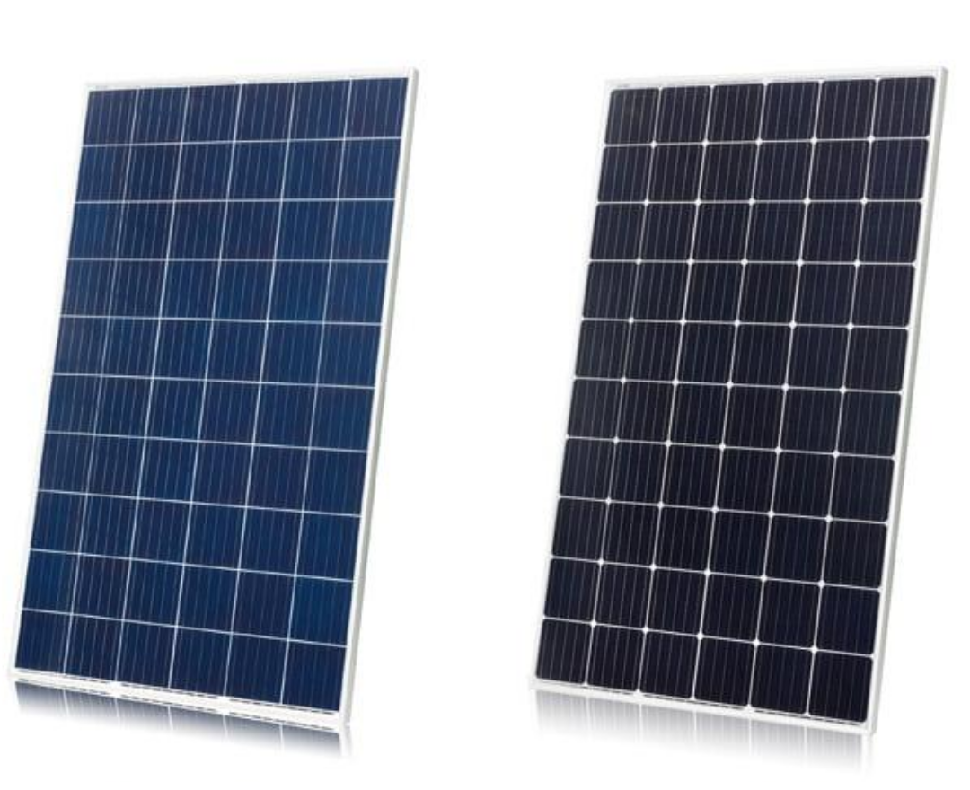 A picture of the two kinds of solar panels